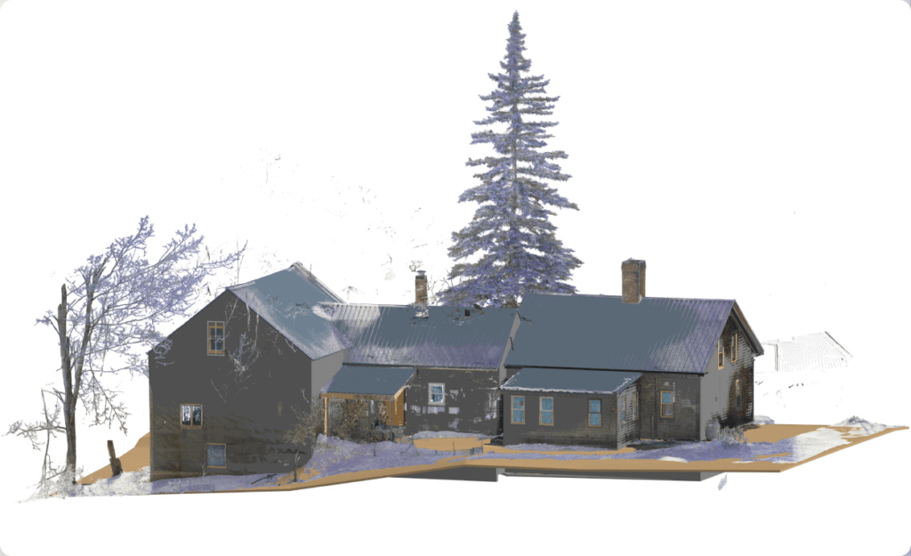 Photorealistic BIM model of Maine Farmhouse renovation site