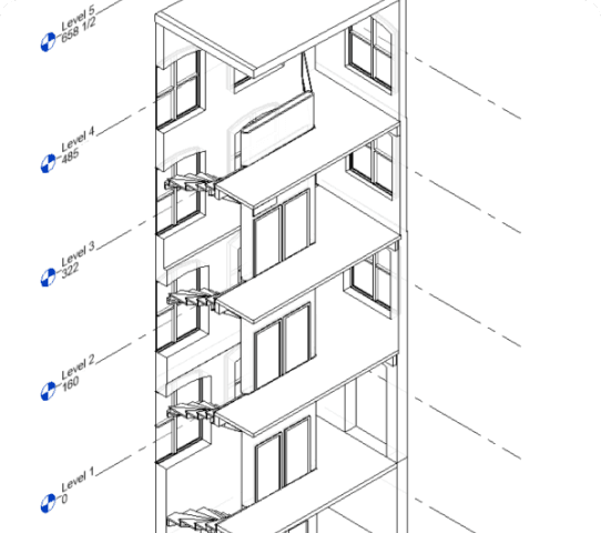 Detailed LiDAR point-cloud of Lockwood Mill highlighting structural deviations