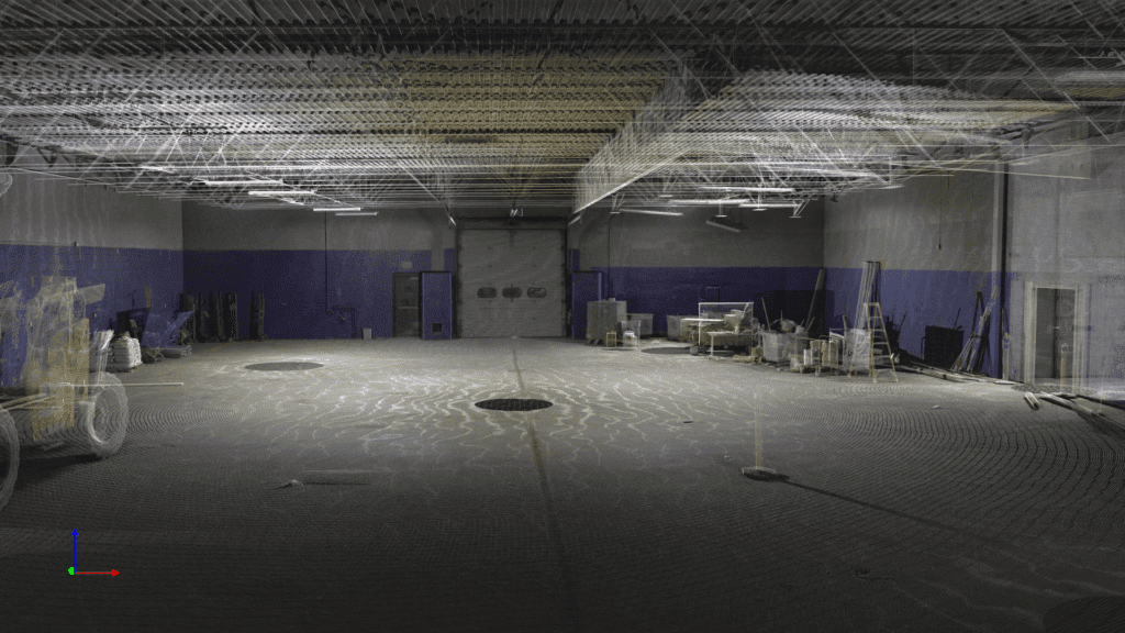 Laser-scan panorama of former Sears store prior to casino conversion